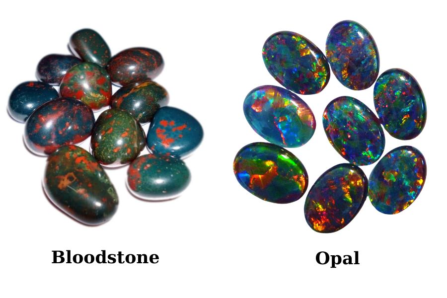 Sự khác biệt giữa đá Bloodstone với đá Opal