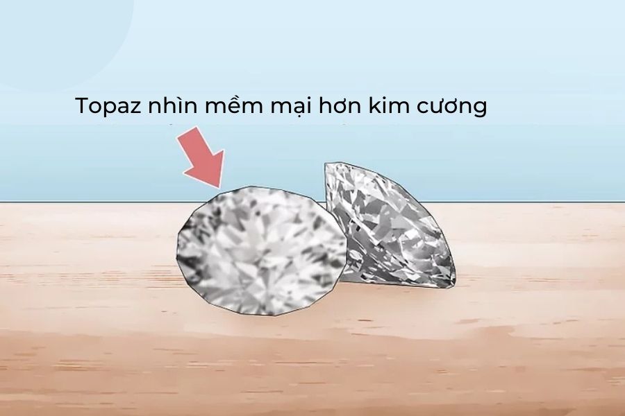 Phân biệt đá topaz và kim cương